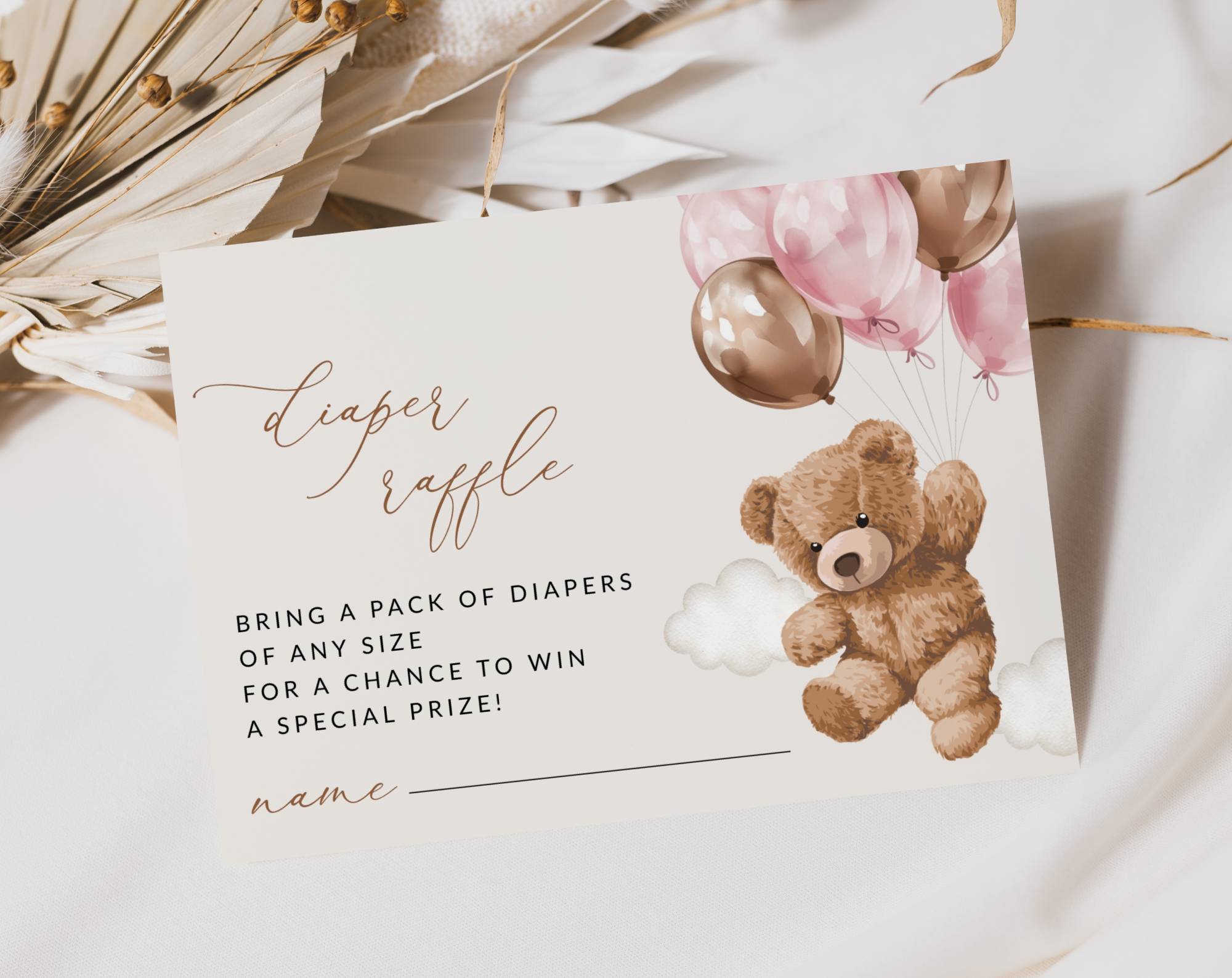 Teddy Bear with Pink Balloons Baby Shower Invitation Suite, Girl Baby Shower, Printable File, Edit Yourself, SH66 Teddy Bear with Pink Balloons Baby Shower Invitation Suite, Girl Baby Shower, Printable File, Edit Yourself, SH66