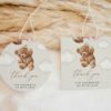 Teddy Bear with Pink Balloons Favor Tags, Gift Tags, Party Tags, Girl Baby Shower, Printable File, Edit Yourself, SH66