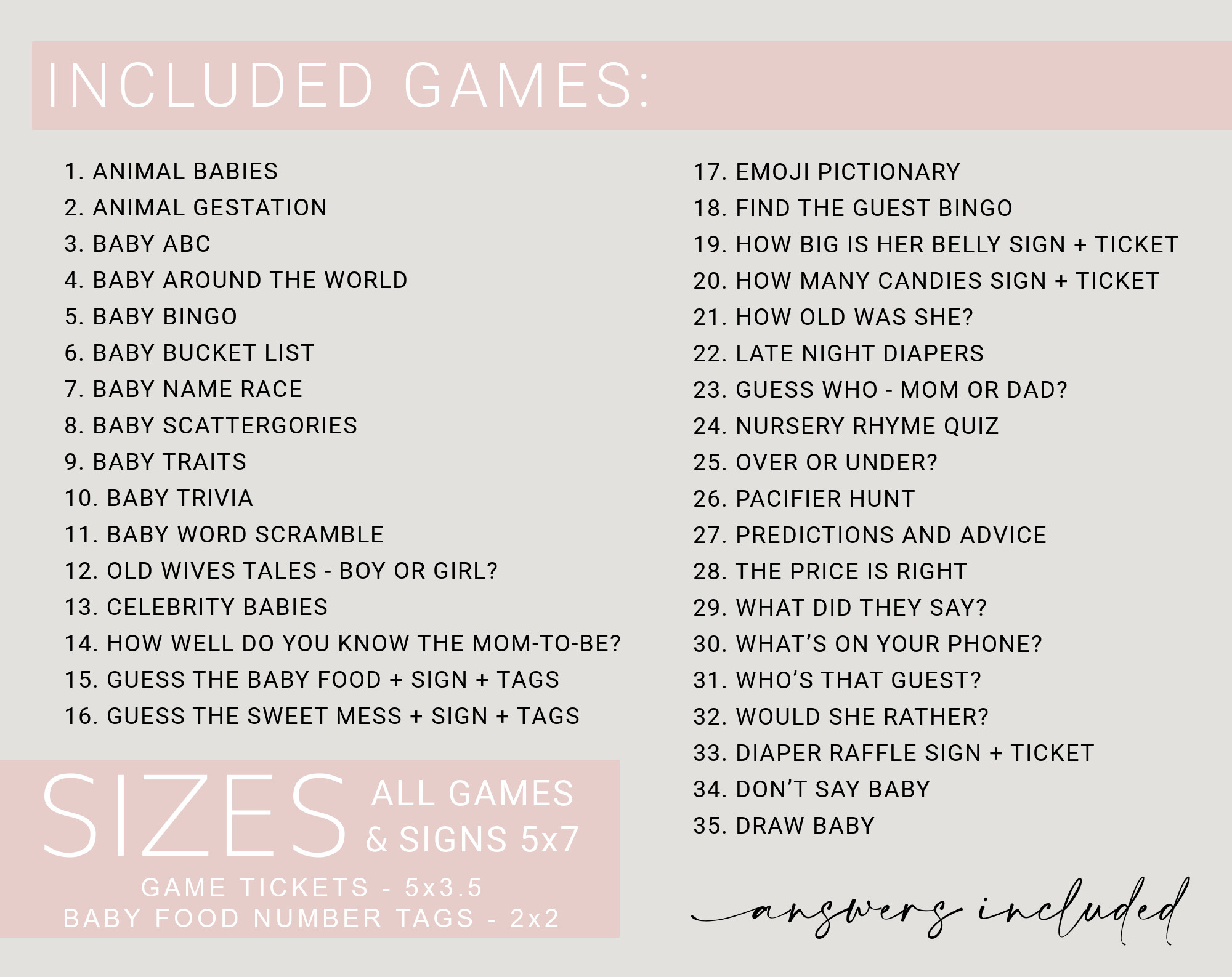 Teddy Bear with Pink Balloons Baby Shower Games Bundle, Set of 35 Games, Girl Baby Shower, Printable File, Edit Yourself, SH66