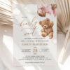 Teddy Bear with Pink Balloons Baby Shower Invitation, Girl Baby Shower, Printable File, Edit Yourself, SH66 Teddy Bear with Pink Balloons Baby Shower Invitation, Girl Baby Shower, Printable File, Edit Yourself, SH66