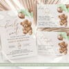 Teddy Bear with Green Balloons Baby Shower Bundle, Gender Neutral Baby Shower, Printable File, Edit Yourself, SH67 Teddy Bear with Green Balloons Baby Shower Bundle, Gender Neutral Baby Shower, Printable File, Edit Yourself, SH67