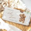 Teddy Bear with Green Balloons Chocolate Bar Wrapper, Candy Bar Wrapper, Gender Neutral Baby Shower, Printable File, Edit Yourself, SH67