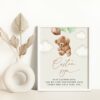 Teddy Bear with Green Balloons Custom Sign, Baby Shower Sign, Gender Neutral Baby Shower, Printable File, Edit Yourself, SH67