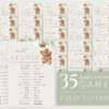 Teddy Bear with Green Balloons Baby Shower Games Bundle, Set of 35 Games, Gender Neutral Baby Shower, Printable File, Edit Yourself, SH67