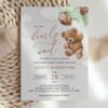 Teddy Bear with Green Balloons Baby Shower Invitation, Gender Neutral Baby Shower, Printable File, Edit Yourself, SH67