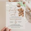 Teddy Bear with Green Balloons Baby Shower Invitation, Gender Neutral Baby Shower, Printable File, Edit Yourself, SH67