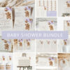Teddy Bear with Purple Balloons Baby Shower Bundle, Girl Baby Shower, Printable File, Edit Yourself, SH68 Teddy Bear with Purple Balloons Baby Shower Bundle, Girl Baby Shower, Printable File, Edit Yourself, SH68