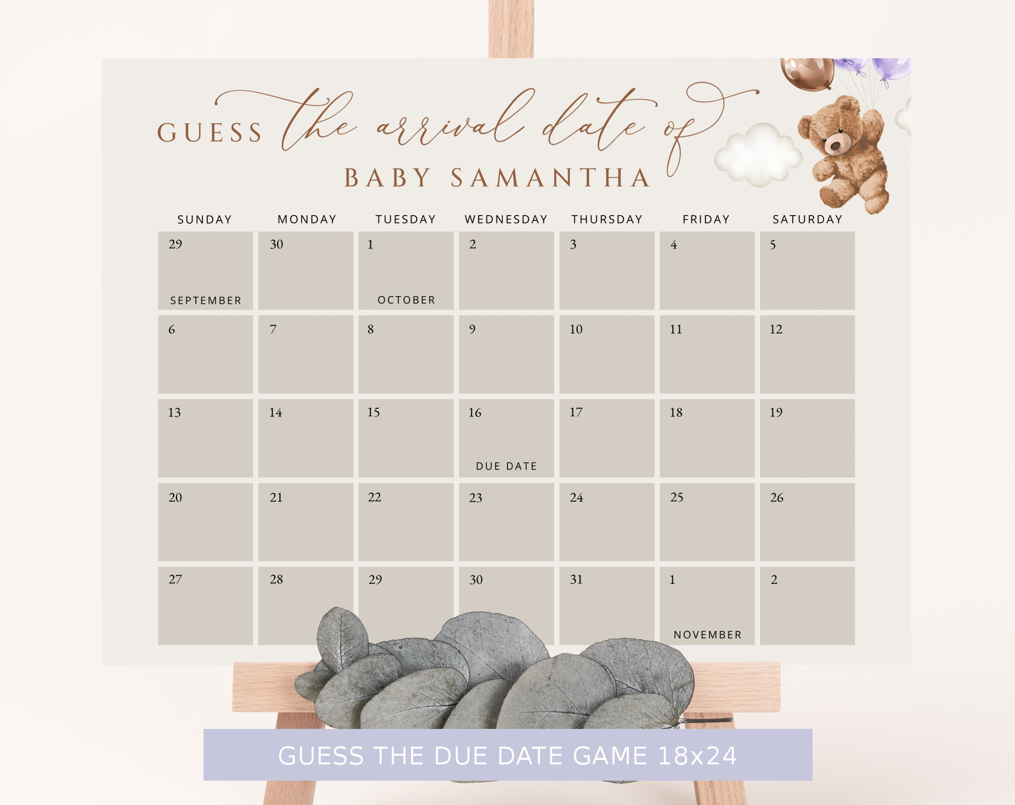 Teddy Bear with Purple Balloons Baby Shower Bundle, Girl Baby Shower, Printable File, Edit Yourself, SH68 Teddy Bear with Purple Balloons Baby Shower Bundle, Girl Baby Shower, Printable File, Edit Yourself, SH68