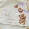 Teddy Bear with Purple Balloons Chocolate Bar Wrapper, Candy Bar Wrapper, Girl Baby Shower, Printable File, Edit Yourself, SH68