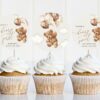 Teddy Bear with Brown Balloons Cupcake Toppers, First Birthday, Boy Birthday, Printable File, Edit Yourself, SH69 Teddy Bear with Brown Balloons Cupcake Toppers, First Birthday, Boy Birthday, Printable File, Edit Yourself, SH69