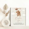 Teddy Bear with Brown Balloons Custom Sign, Birthday Sign, First Birthday, Boy Birthday, Printable File, Edit Yourself, SH69