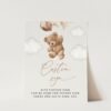 Teddy Bear with Brown Balloons Custom Sign, Birthday Sign, First Birthday, Boy Birthday, Printable File, Edit Yourself, SH69