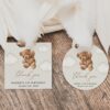 Teddy Bear with Brown Balloons Favor Tags, Gift Tags, First Birthday, Boy Birthday, Printable File, Edit Yourself, SH69