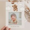 Teddy Bear with Brown Balloons First Year Photos, First Birthday, Boy Birthday, Printable File, Edit Yourself, SH69 Teddy Bear with Brown Balloons First Year Photos, First Birthday, Boy Birthday, Printable File, Edit Yourself, SH69