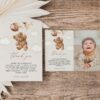 Teddy Bear with Brown Balloons Thank You Card, First Birthday, Boy Birthday, Printable File, Edit Yourself, SH69 Teddy Bear with Brown Balloons Thank You Card, First Birthday, Boy Birthday, Printable File, Edit Yourself, SH69