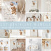 Teddy Bear with Blue Balloons First Birthday Bundle, Boy Birthday, Printable File, Edit Yourself, SH70 Teddy Bear with Blue Balloons First Birthday Bundle, Boy Birthday, Printable File, Edit Yourself, SH70