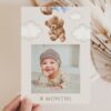 Teddy Bear with Blue Balloons First Year Photos, First Birthday, Boy Birthday, Printable File, Edit Yourself, SH70 Teddy Bear with Blue Balloons First Year Photos, First Birthday, Boy Birthday, Printable File, Edit Yourself, SH70