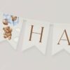 Teddy Bear with Blue Balloons Happy Birthday Banner, First Birthday, Boy Birthday, Printable File, Edit Yourself, SH70