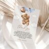Teddy Bear with Blue Balloons Thank You Card, First Birthday, Boy Birthday, Printable File, Edit Yourself, SH70