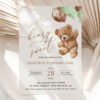 Teddy Bear with Green Balloons First Birthday Invitation, Birthday Stationery, Boy Birthday, Printable File, Edit Yourself, SH71 Teddy Bear with Green Balloons First Birthday Invitation, Birthday Stationery, Boy Birthday, Printable File, Edit Yourself, SH71