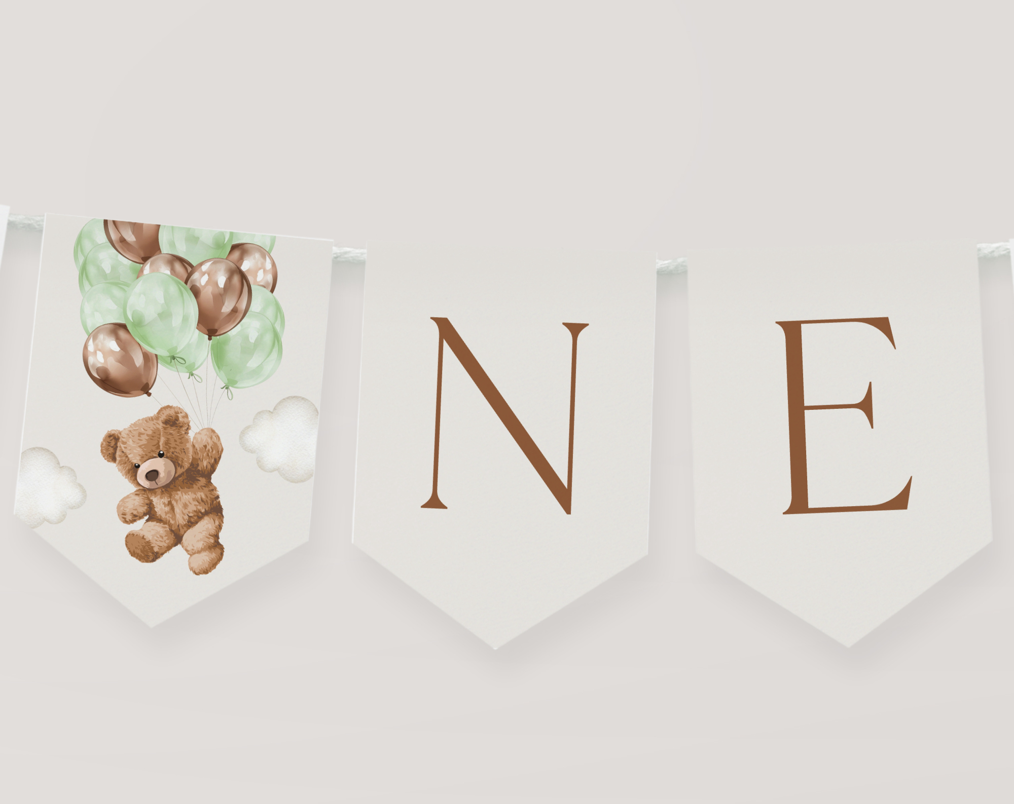 Teddy Bear with Green Balloons One High Chair Banner, First Birthday, Boy Birthday, Printable File, Edit Yourself, SH71 Teddy Bear with Green Balloons One High Chair Banner, First Birthday, Boy Birthday, Printable File, Edit Yourself, SH71