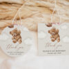Teddy Bear with Pink Balloons Favor Tags, Gift Tags, First Birthday, Girl Birthday, Printable File, Edit Yourself, SH72 Teddy Bear with Pink Balloons Favor Tags, Gift Tags, First Birthday, Girl Birthday, Printable File, Edit Yourself, SH72