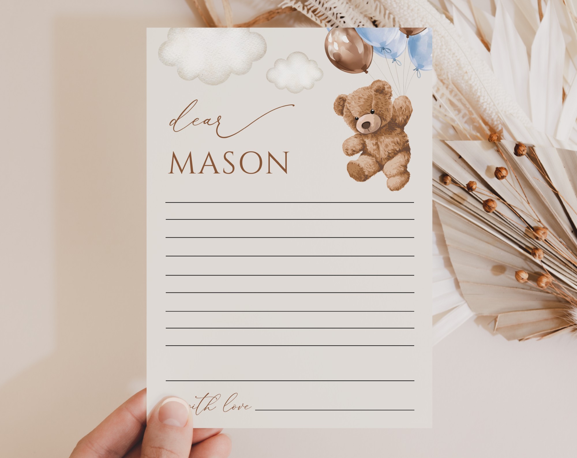 Teddy Bear with Blue Balloons Time Capsule, First Birthday, Boy Birthday, Printable File, Edit Yourself, SH70 Teddy Bear with Blue Balloons Time Capsule, First Birthday, Boy Birthday, Printable File, Edit Yourself, SH70