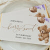 Teddy Bear with Purple Balloons Chocolate Bar Wrapper, First Birthday, Girl Birthday, Printable File, Edit Yourself, SH73