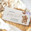Teddy Bear with Purple Balloons Chocolate Bar Wrapper, First Birthday, Girl Birthday, Printable File, Edit Yourself, SH73