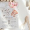 Baby Bear with Pink Balloons First Birthday Invitation, Birthday Stationery, Girl Birthday, Printable File, Edit Yourself, SH74 Baby Bear with Pink Balloons First Birthday Invitation, Birthday Stationery, Girl Birthday, Printable File, Edit Yourself, SH74