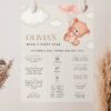 Baby Bear with Pink Balloons Milestone Sign, Birthday Sign, First Birthday, Girl Birthday, Printable File, Edit Yourself, SH74