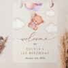 Baby Bear with Purple Balloons Welcome Sign, Birthday Sign, First Birthday, Girl Birthday, Printable File, Edit Yourself, SH75 Baby Bear with Purple Balloons Welcome Sign, Birthday Sign, First Birthday, Girl Birthday, Printable File, Edit Yourself, SH75