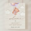 Baby Bear with Purple Balloons Welcome Sign, Birthday Sign, First Birthday, Girl Birthday, Printable File, Edit Yourself, SH75 Baby Bear with Purple Balloons Welcome Sign, Birthday Sign, First Birthday, Girl Birthday, Printable File, Edit Yourself, SH75