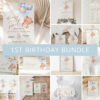 Baby Bear with Blue Balloons First Birthday Bundle, Boy Birthday, Printable File, Edit Yourself, SH76 Baby Bear with Blue Balloons First Birthday Bundle, Boy Birthday, Printable File, Edit Yourself, SH76