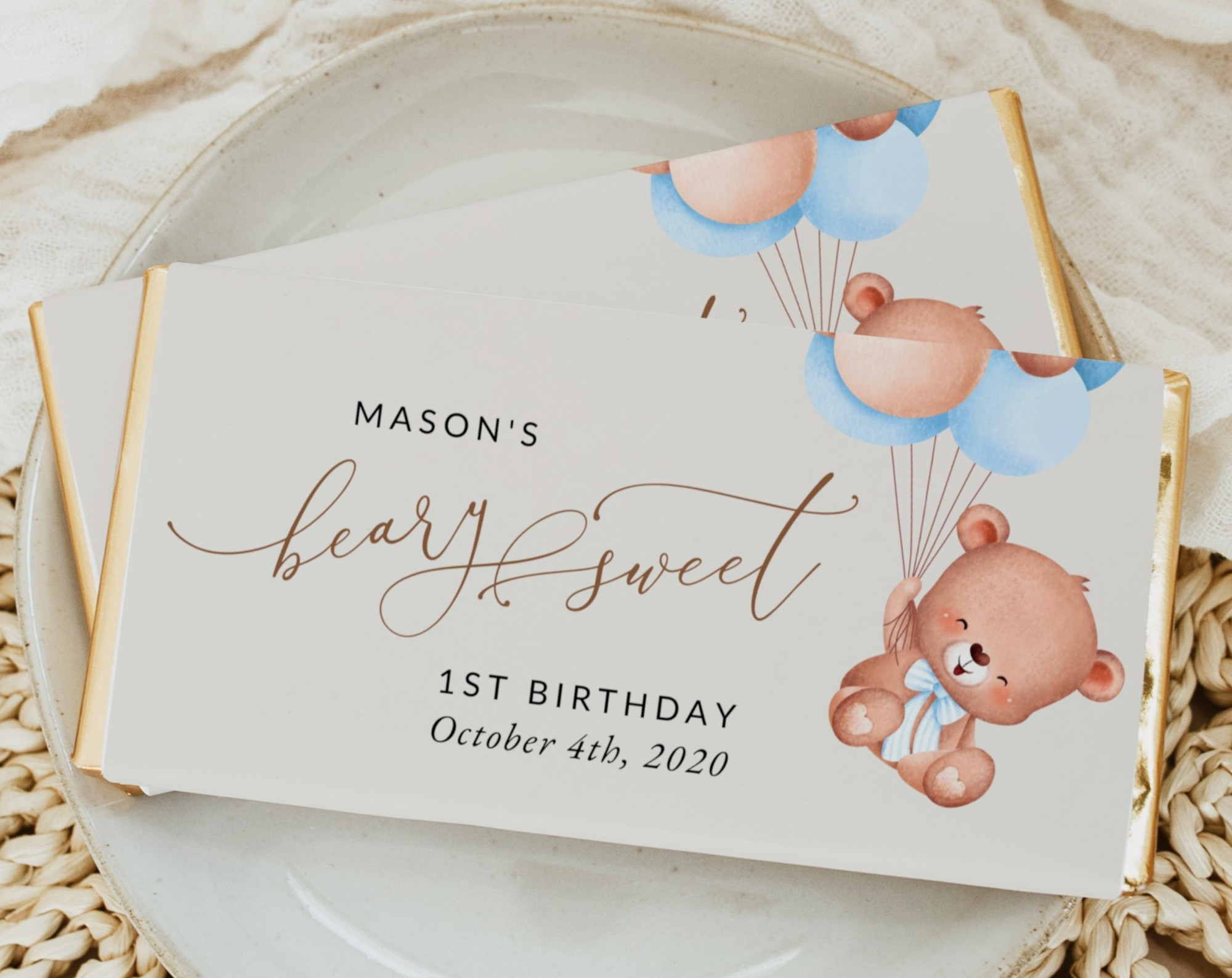 Baby Bear with Blue Balloons Chocolate Bar Wrapper, First Birthday, Boy Birthday, Printable File, Edit Yourself, SH76 Baby Bear with Blue Balloons Chocolate Bar Wrapper, First Birthday, Boy Birthday, Printable File, Edit Yourself, SH76