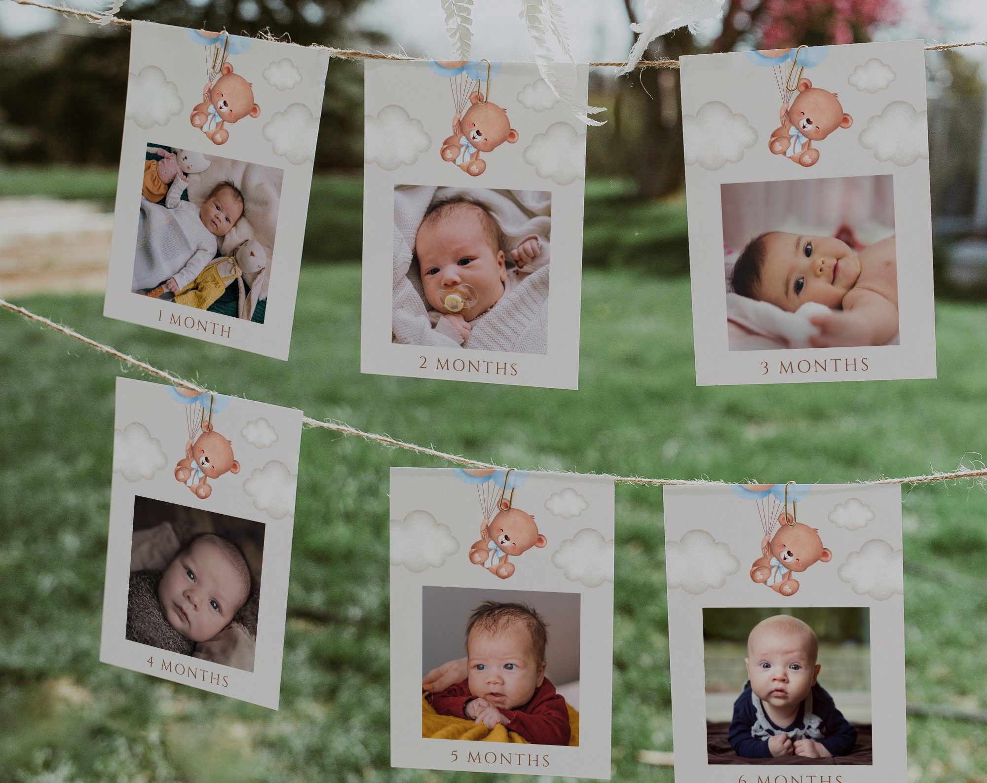 Baby Bear with Blue Balloons First Year Photos, First Birthday, Boy Birthday, Printable File, Edit Yourself, SH76 Baby Bear with Blue Balloons First Year Photos, First Birthday, Boy Birthday, Printable File, Edit Yourself, SH76