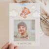 Baby Bear with Blue Balloons First Year Photos, First Birthday, Boy Birthday, Printable File, Edit Yourself, SH76