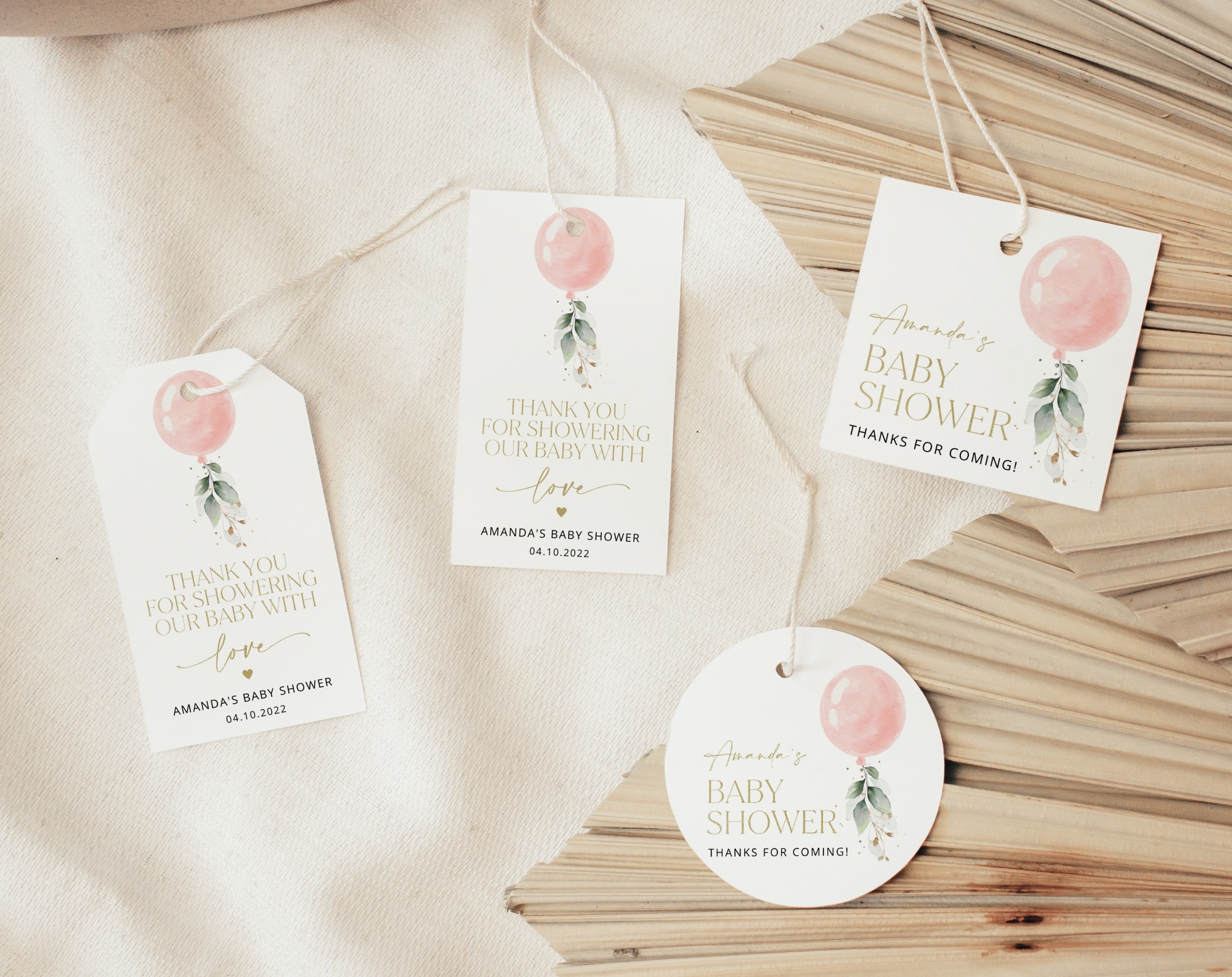 Pink Balloon Favor Tags, Gift Tags, Party Tags, Girl Baby Shower, Printable File, Edit Yourself, SH14 Pink Balloon Favor Tags, Gift Tags, Party Tags, Girl Baby Shower, Printable File, Edit Yourself, SH14