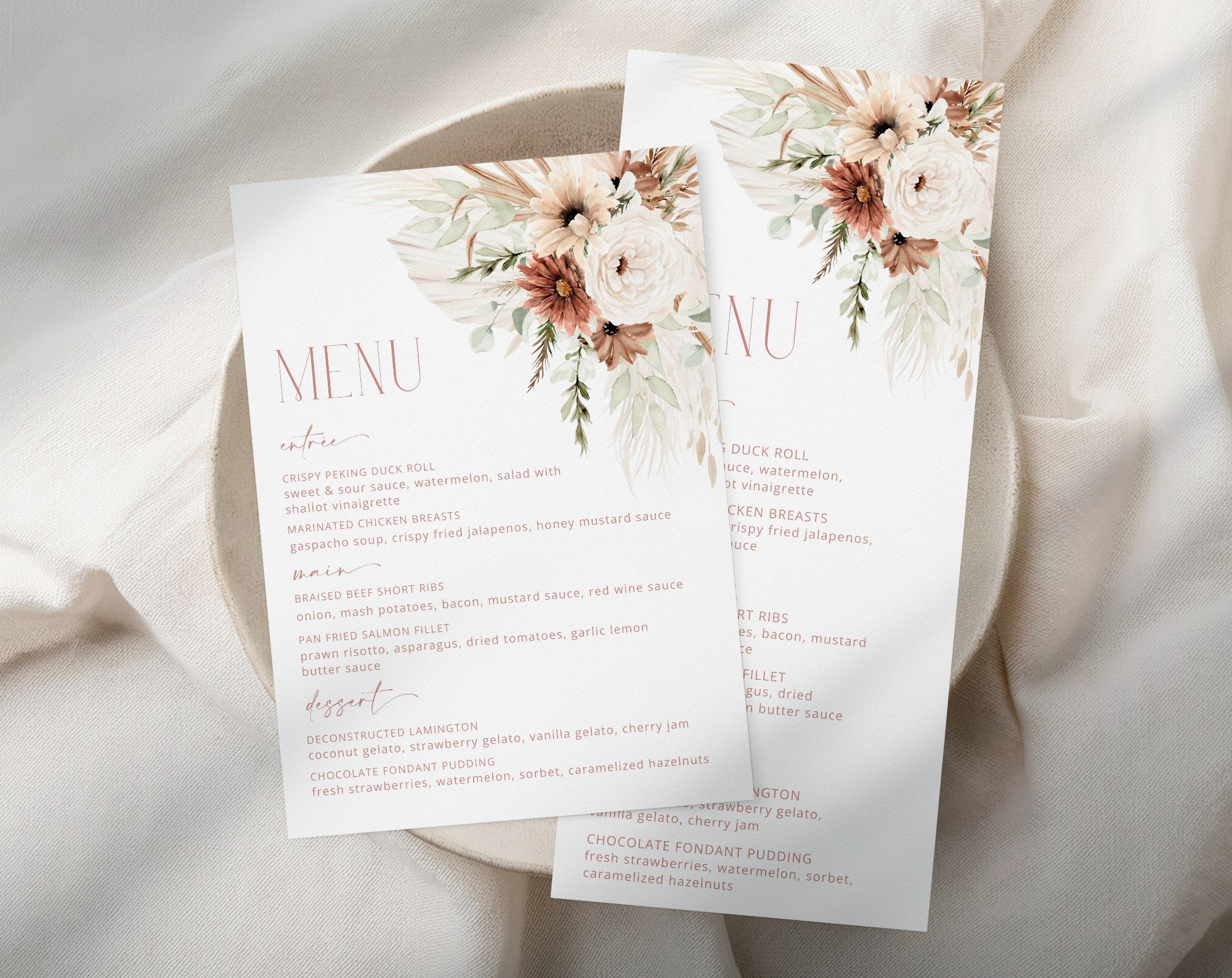Boho Flowers Wedding Menu, Wedding Stationery, Printable File, Edit Yourself, SH32 Boho Flowers Wedding Menu, Wedding Stationery, Printable File, Edit Yourself, SH32