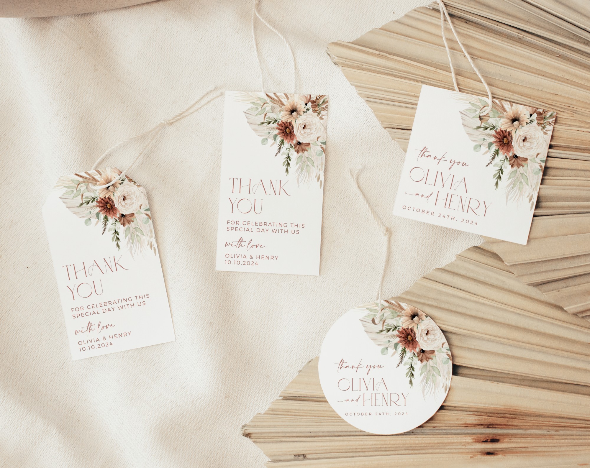 Boho Flowers Favor Tags, Gift Tags, Party Tags, Wedding, Printable File, Edit Yourself, SH32 Boho Flowers Favor Tags, Gift Tags, Party Tags, Wedding, Printable File, Edit Yourself, SH32