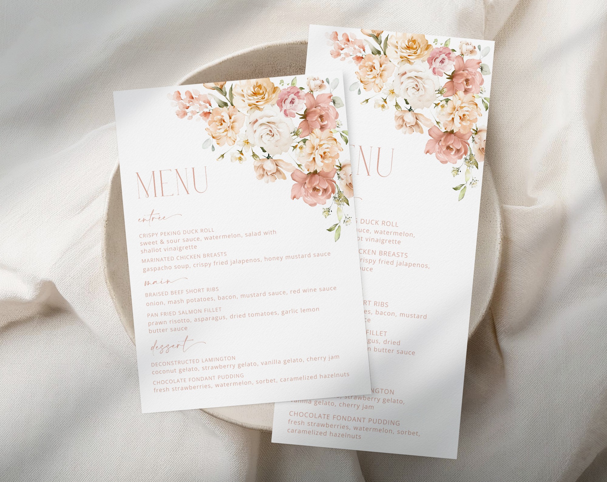 Dusty Rose Flowers Wedding Menu, Wedding Stationery, Printable File, Edit Yourself, SH37 Dusty Rose Flowers Wedding Menu, Wedding Stationery, Printable File, Edit Yourself, SH37