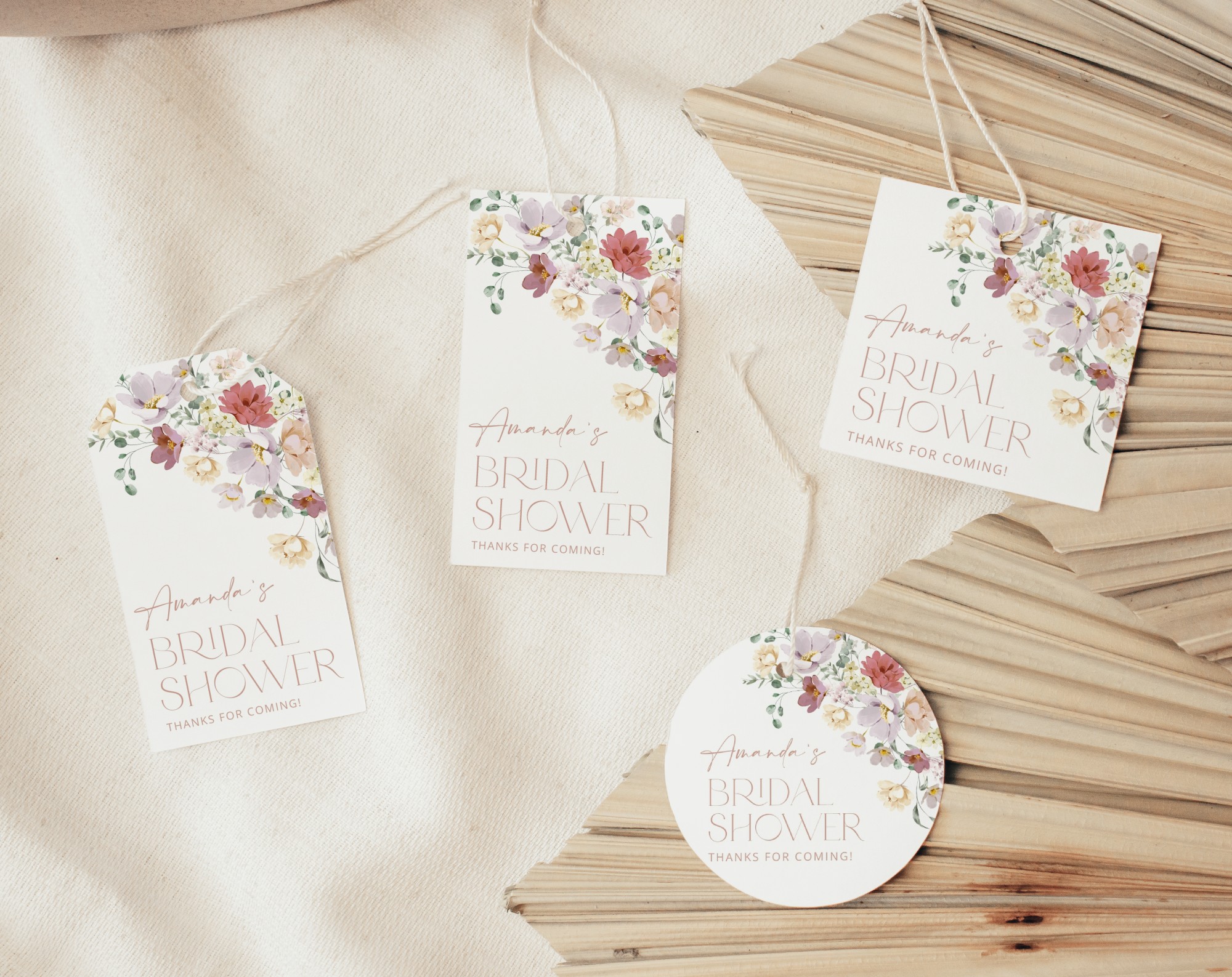 Colorful Flowers Favor Tags, Gift Tags, Party Tags, Bridal Shower, Printable File, Edit Yourself, SH40 Colorful Flowers Favor Tags, Gift Tags, Party Tags, Bridal Shower, Printable File, Edit Yourself, SH40