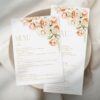 Peach and Cream Flowers Wedding Menu, Wedding Stationery, Printable File, Edit Yourself, SH42