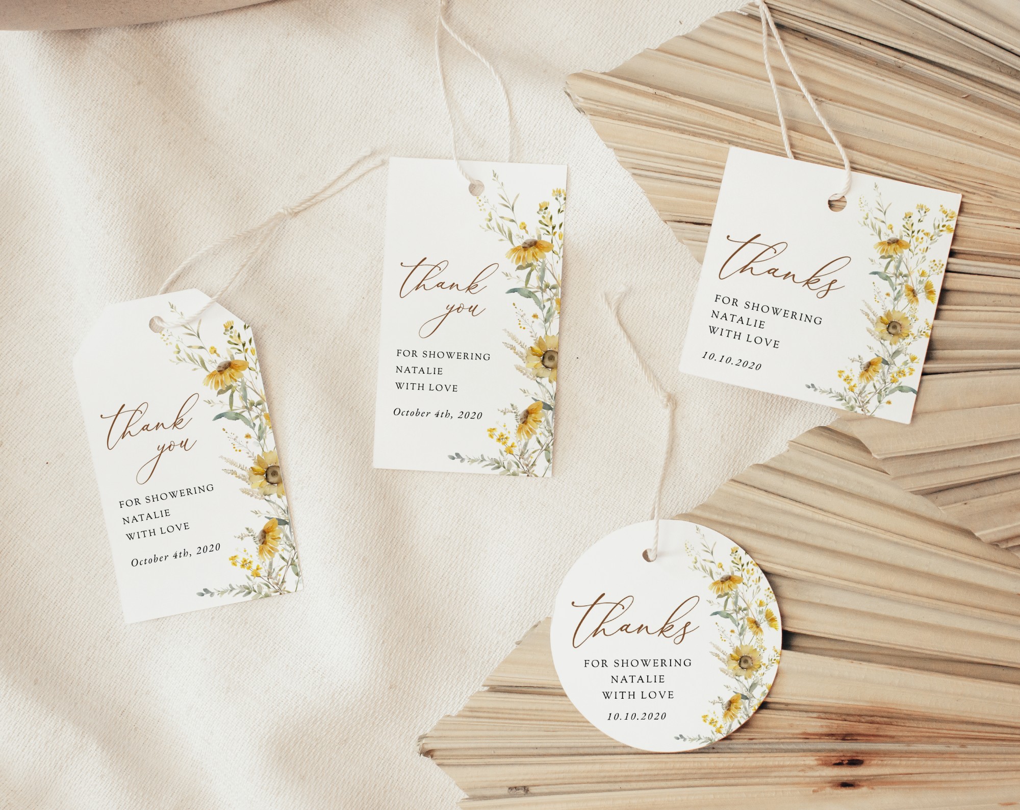 Sunflowers Favor Tags, Gift Tags, Party Tags, Bridal Shower, Printable File, Edit Yourself, SH44 Sunflowers Favor Tags, Gift Tags, Party Tags, Bridal Shower, Printable File, Edit Yourself, SH44