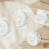 Blue Flowers Favor Tags, Gift Tags, Party Tags, Bridal Shower, Printable File, Edit Yourself, SH49