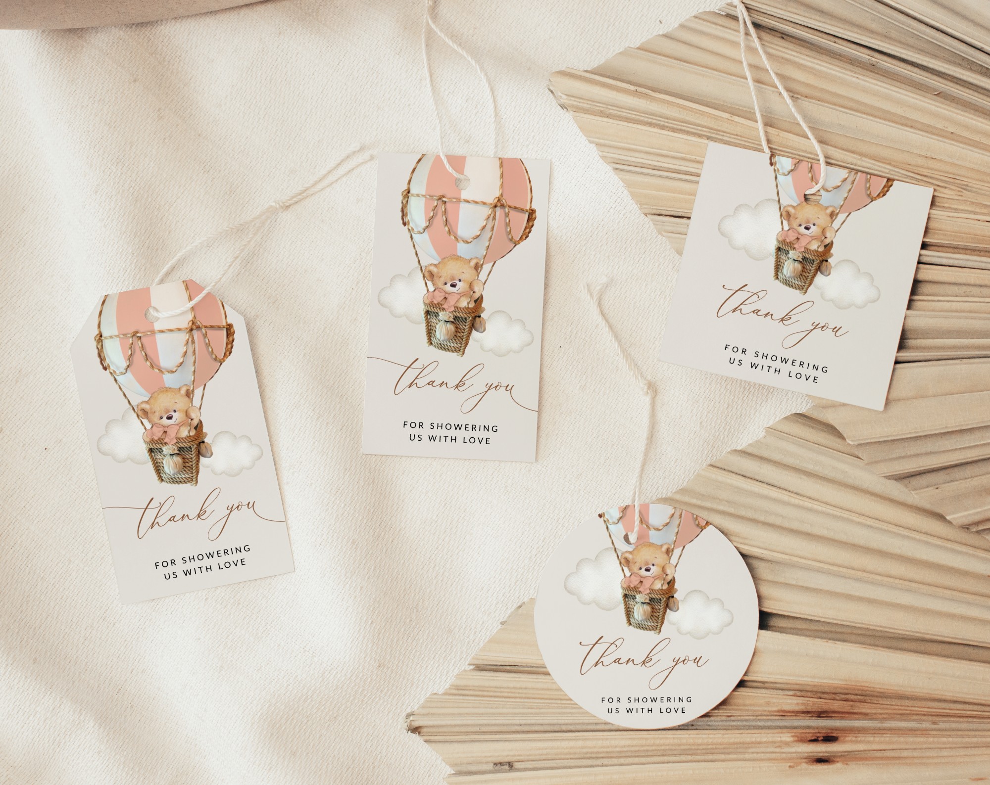 Bear in Pink Balloon Favor Tags, Gift Tags, Party Tags, Girl Baby Shower, Printable File, Edit Yourself, SH56 Bear in Pink Balloon Favor Tags, Gift Tags, Party Tags, Girl Baby Shower, Printable File, Edit Yourself, SH56