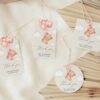 Baby Bear with Pink Balloons Favor Tags, Gift Tags, Party Tags, Girl Baby Shower, Printable File, Edit Yourself, SH58