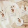 Teddy Bear with Brown Balloons Favor Tags, Gift Tags, First Birthday, Boy Birthday, Printable File, Edit Yourself, SH69