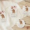 Teddy Bear with Pink Balloons Favor Tags, Gift Tags, First Birthday, Girl Birthday, Printable File, Edit Yourself, SH72 Teddy Bear with Pink Balloons Favor Tags, Gift Tags, First Birthday, Girl Birthday, Printable File, Edit Yourself, SH72