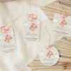 Baby Bear with Pink Balloons Favor Tags, Gift Tags, First Birthday, Girl Birthday, Printable File, Edit Yourself, SH74